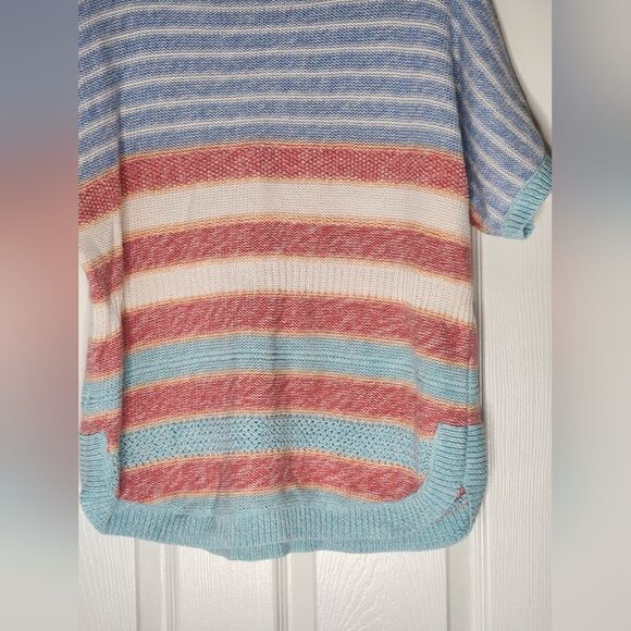 Chaps M Rainbow Pastel Knit  Dolman Shortsleeves  Women's Top - Picture 9 of 9